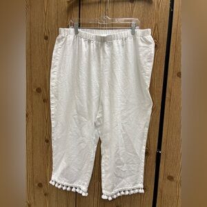 Cynthia Rowley Women's White Linen Pants size‎ 1X